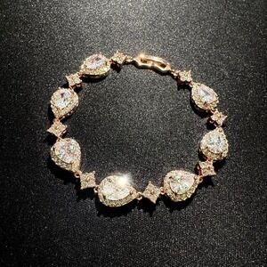 Rose gold diamond gem rhinestone bracelet